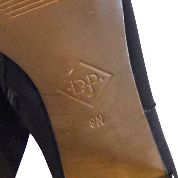 9 N Donald Pliner Chelsie Black Pump Booties Shoes Mirror Block Heel - Picture 11 of 12
